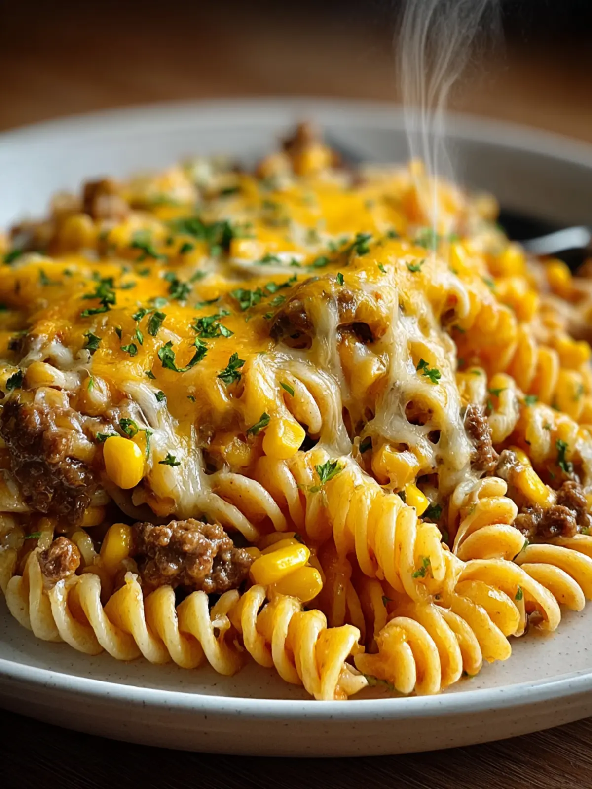 Loaded Cheddar Ranch Beef and Sweet Corn Rotini Bake: Irresistible 7-Step Comfort Dinner First Image