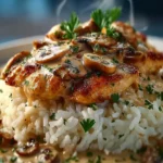 Creamy Smothered Chicken and Rice First Image