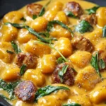 Creamy Autumn Pumpkin Gnocchi with Sausage & Fresh Herbs First Image