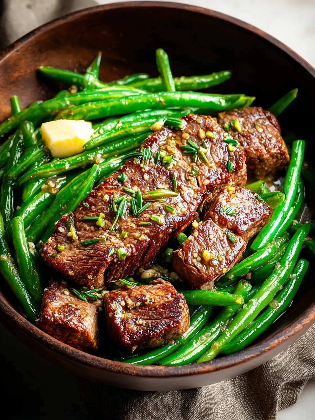 Irresistible Garlic Butter Steak and Green Beans Recipe First Image