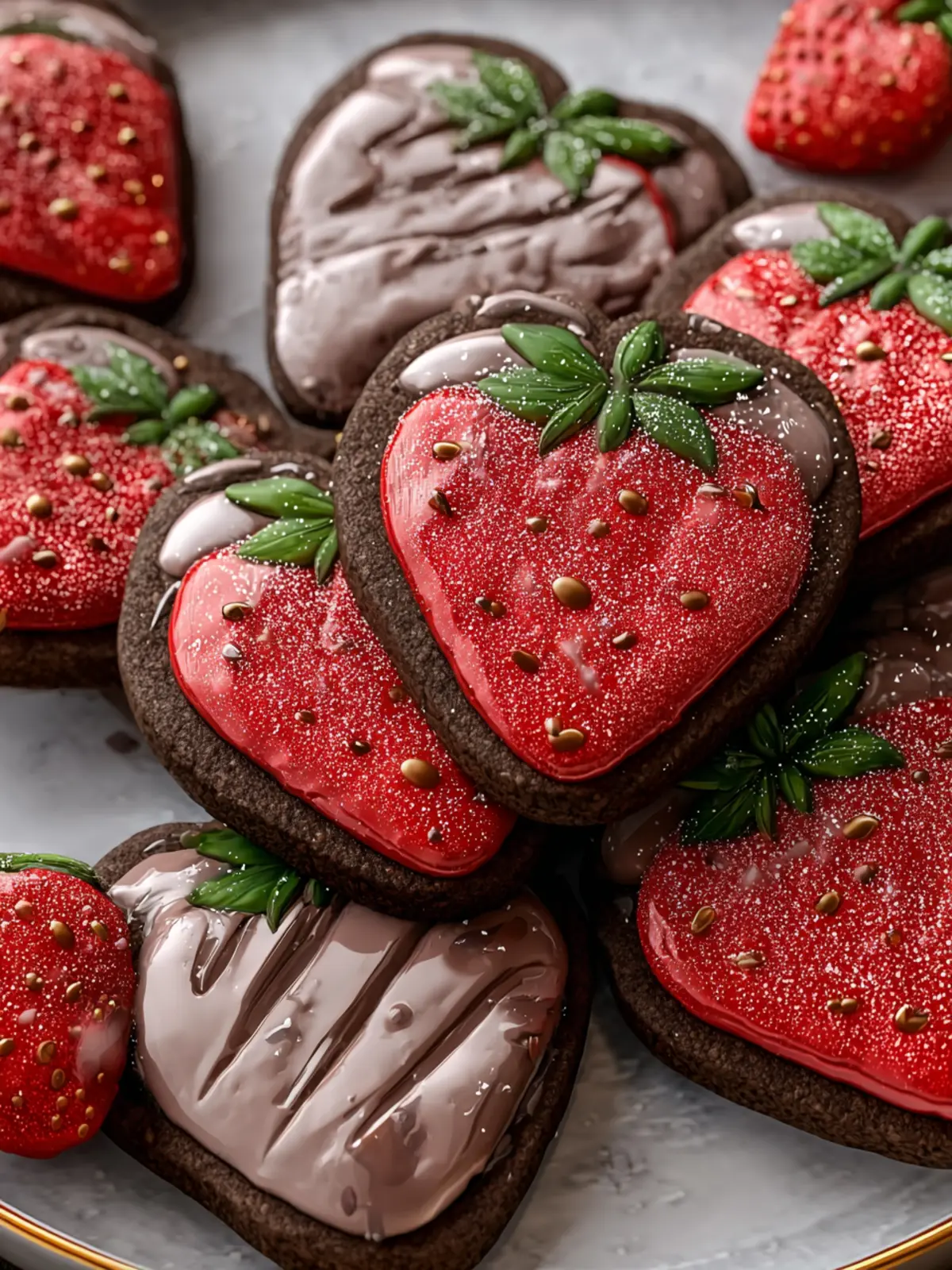 Decadent Chocolate Strawberry Cutout Cookies Recipe First Image
