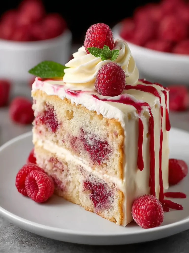 White Chocolate Raspberry Cake First Image
