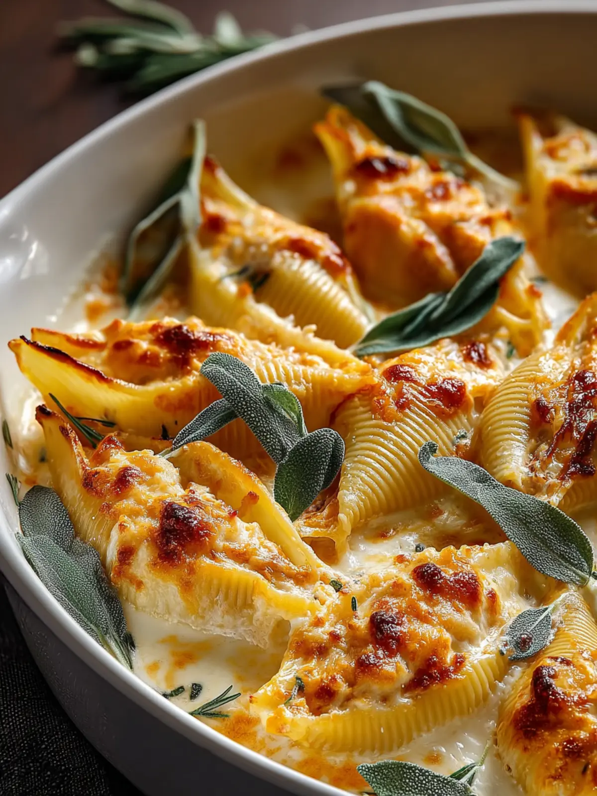 Pumpkin Gouda Stuffed Shells with Sage Alfredo Sauce Recipe First Image