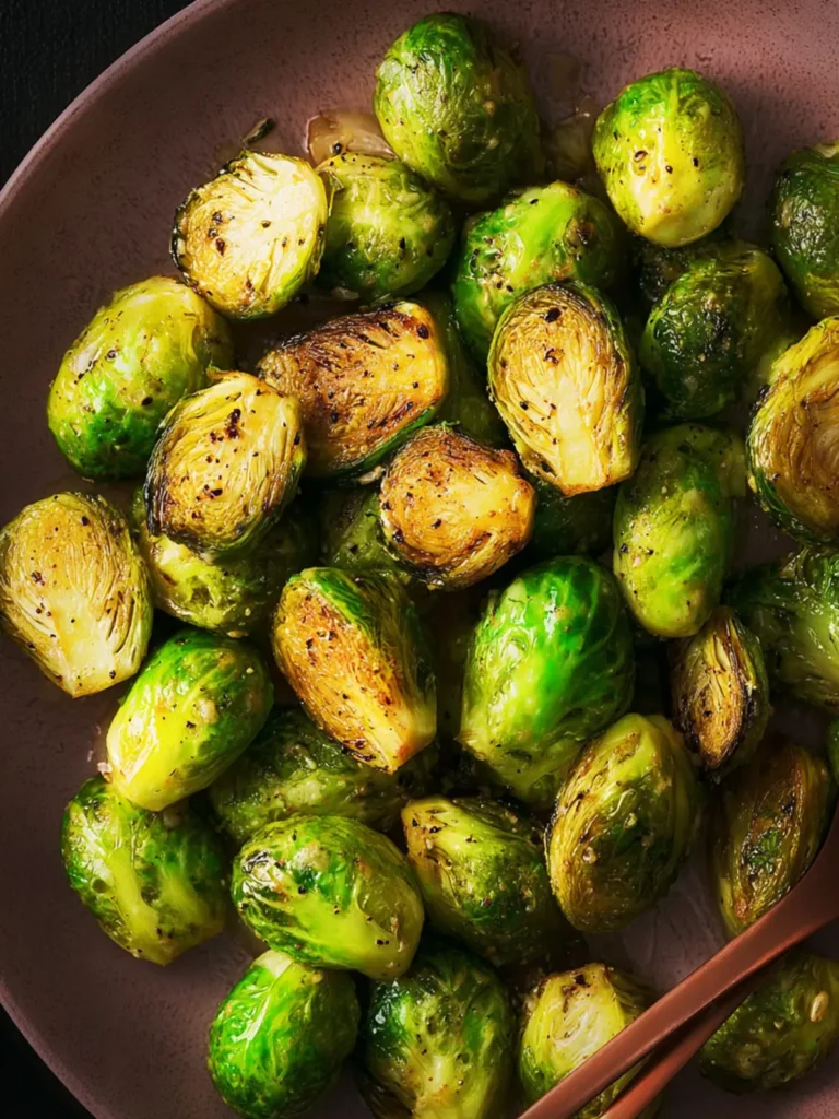 Roasted Maple Mustard Brussels Sprouts Recipe First Image