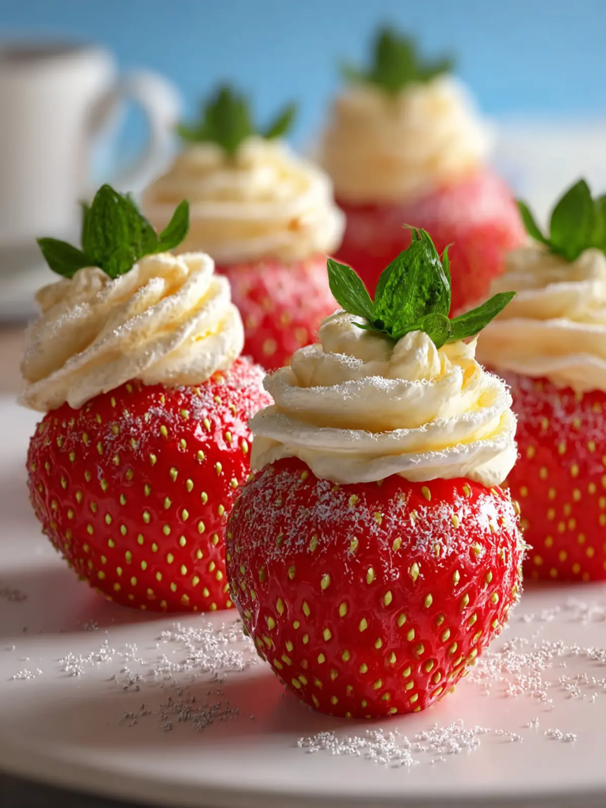 Sweet Lemon Cream Stuffed Strawberries: Delicious No-Bake Treat First Image