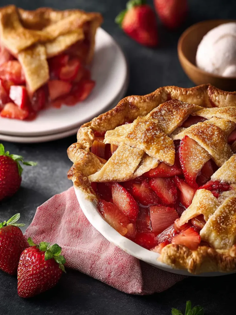 Strawberry Rhubarb Pie Recipe Delight First Image