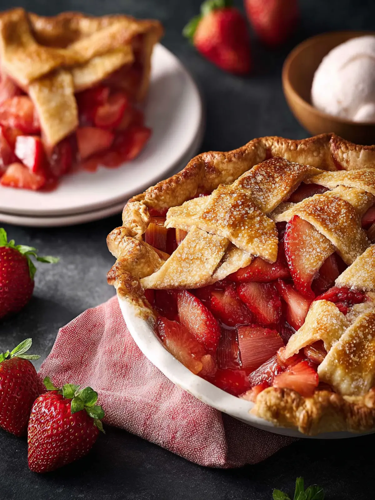 Strawberry Rhubarb Pie Recipe Delight First Image