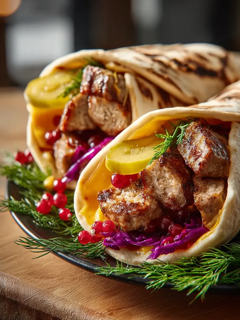 Delicious Weihnachtsmarkt Beef Bratwurst Wraps Recipe First Image