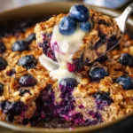 Blueberry Baked Oatmeal with Greek Yogurt First Image