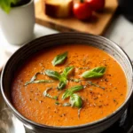 Delightful Creamy Roasted Tomato & Basil Soup Recipe First Image