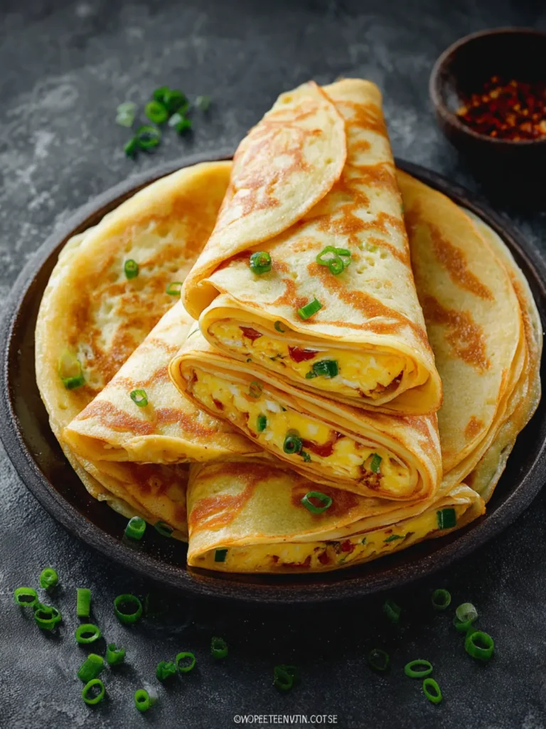 Egg and Green Onion Crepe First Image