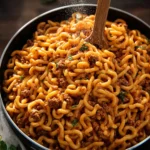 One Pot Spicy Ground Beef Pasta First Image