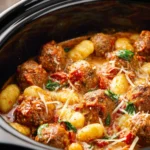 Slow Cooker Tuscan Meatballs With Gnocchi First Image