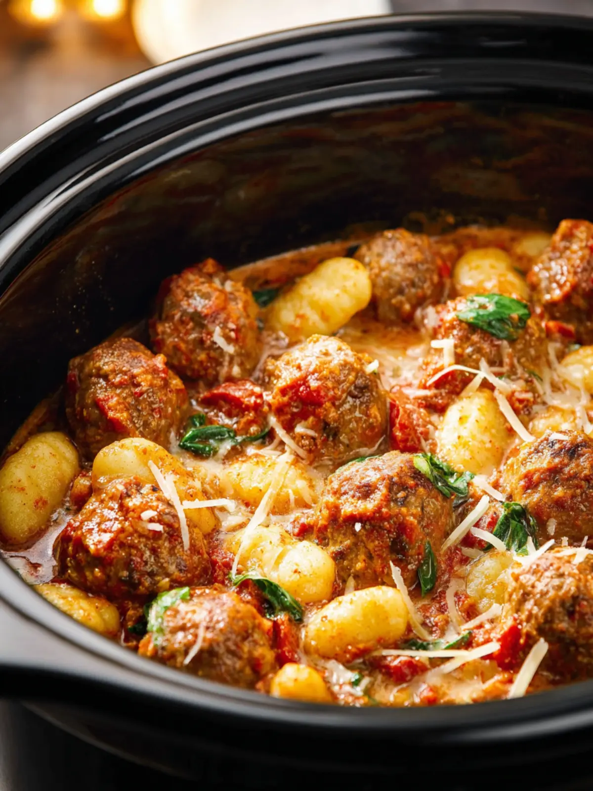 Slow Cooker Tuscan Meatballs With Gnocchi First Image