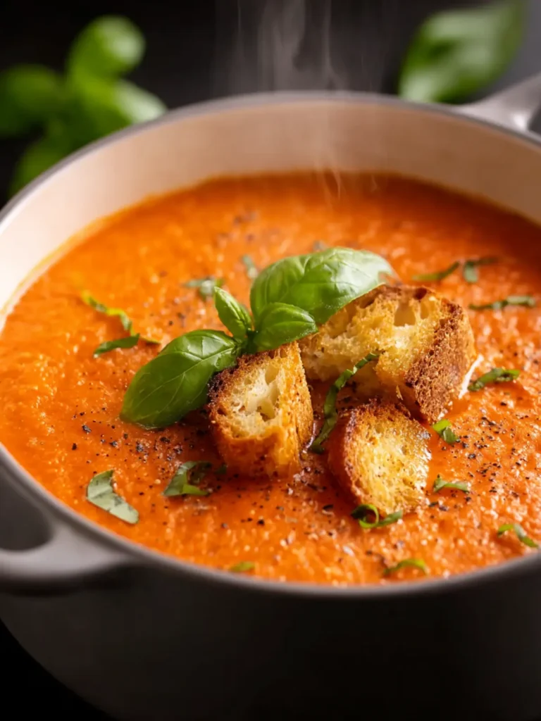 Deliciously Simple Creamy Tomato Basil Soup Recipe to Try Today! First Image