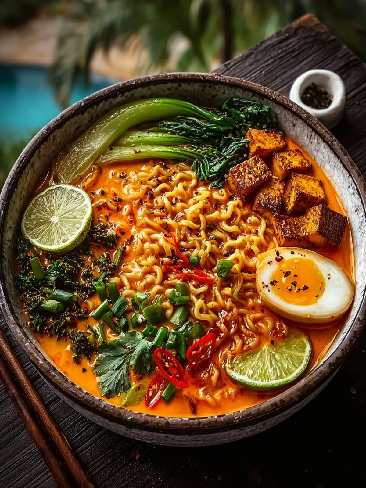 Easy Vegan Thai Red Curry Ramen First Image