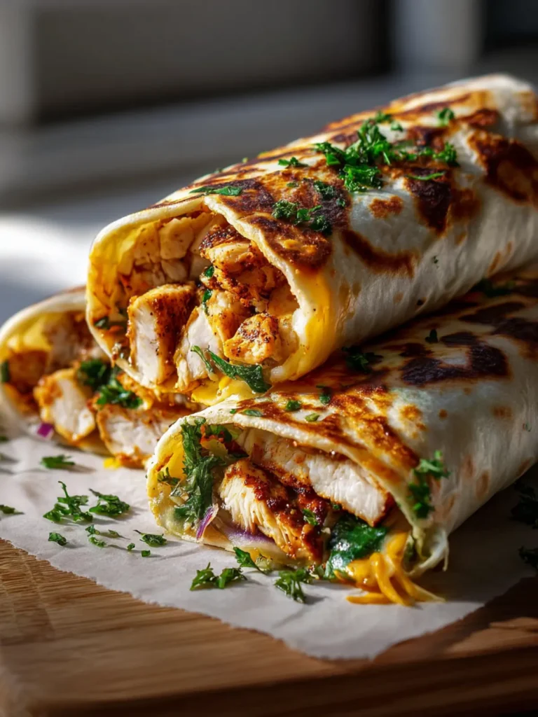 Easy Cheesy Chicken Garlic Wraps Recipe – So Flavorful! First Image