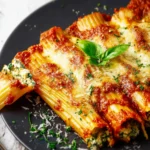 Easy Vegetarian Spinach + Cheese Manicotti Recipe First Image