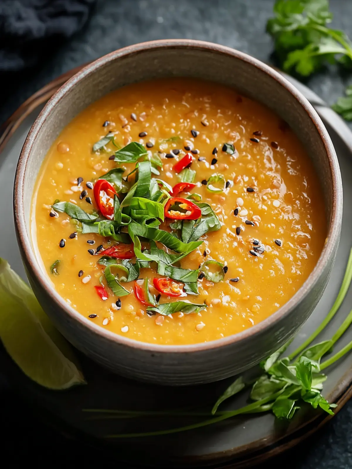 Creamy Thai Coconut Red Lentil Soup First Image