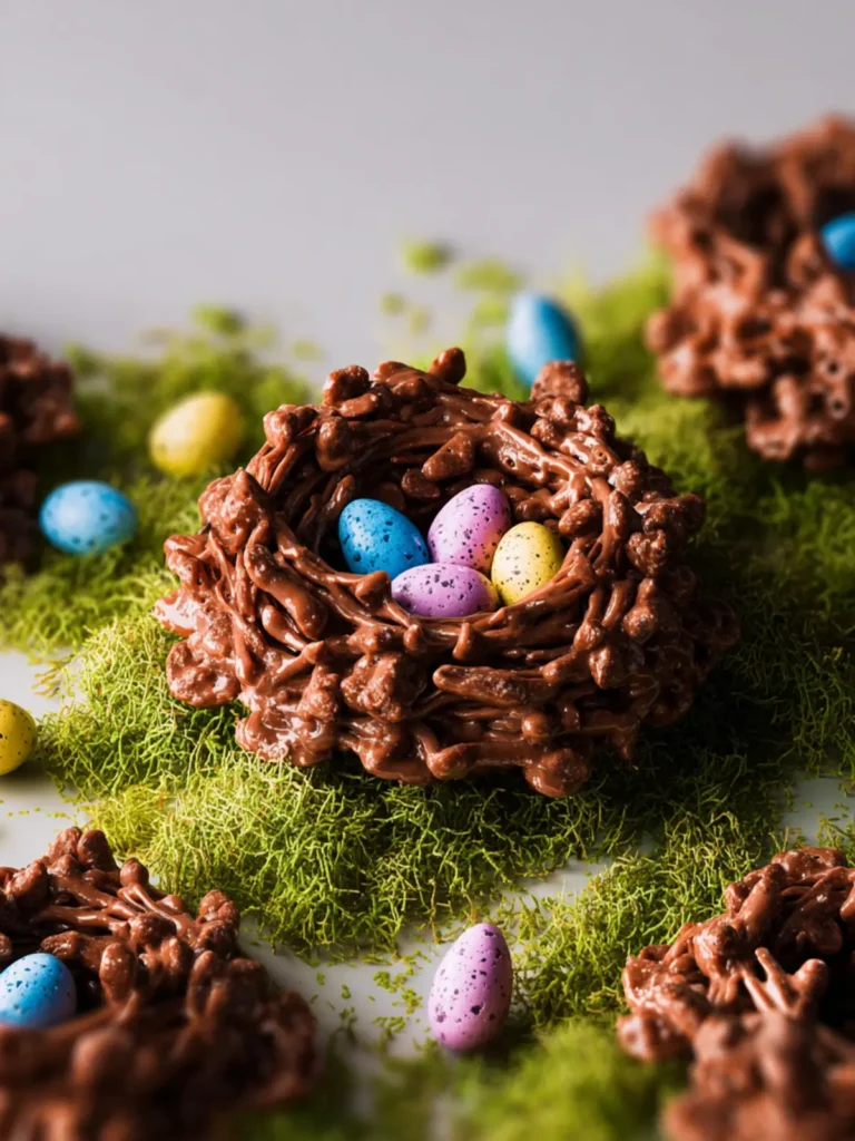 Chocolate Birds Nest – No Bake Easter Cookies Recipe! First Image