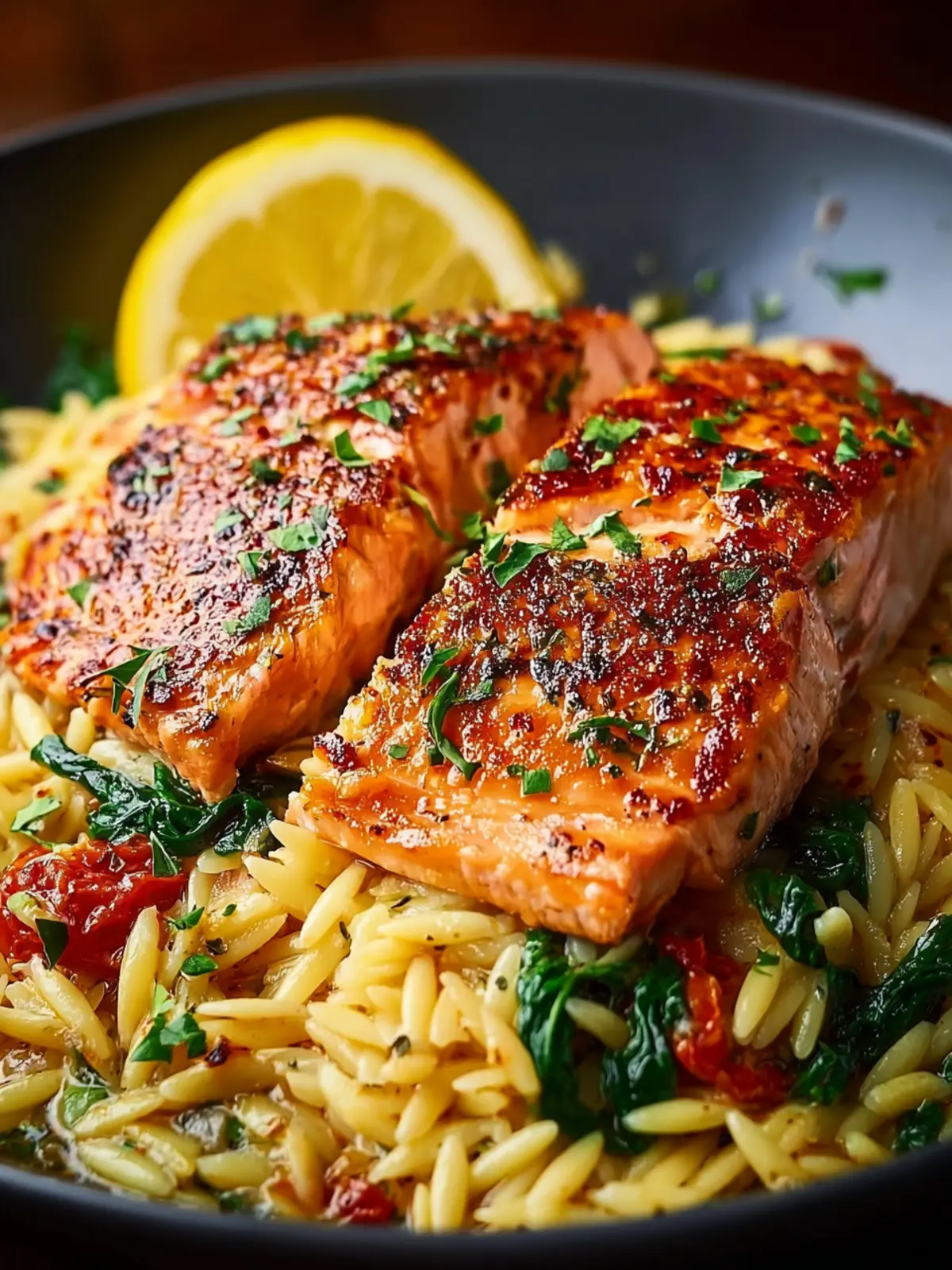 Salmon Lemon Orzo First Image