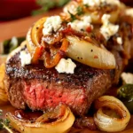 Pan-Roasted Steak with Caramelized Onions and Goat Cheese First Image